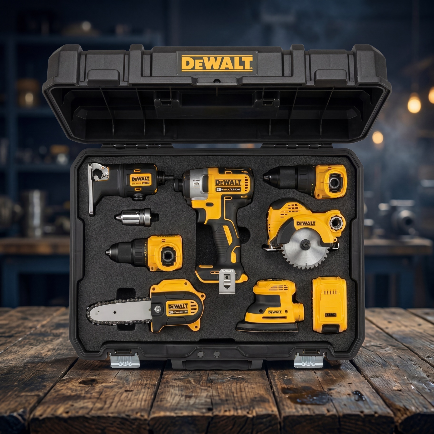 Cliente usando el Kit DeWalt 10 en 1 en casa